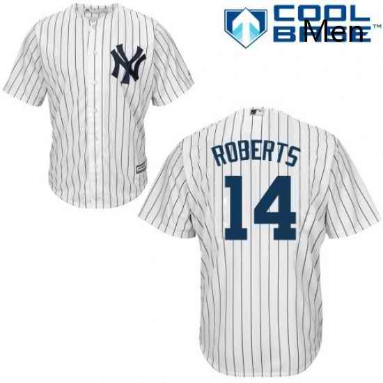 Mens Majestic New York Yankees 14 Brian Roberts Replica White Home MLB Jersey